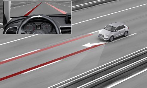 Aktiver Spurhalteassistent am Beispiel Audi